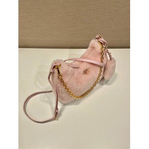 Prada Cornflower Prada Re-edition Shearling Mini-bag pink Bags