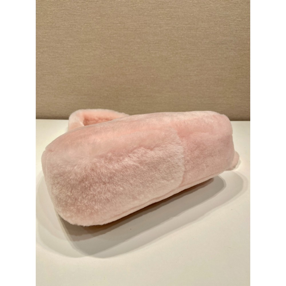Prada Cornflower Prada Re-edition Shearling Mini-bag pink Bags
