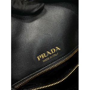 Prada Large Nappa Tote Bag Stitching Black 39x34x16cm Bags