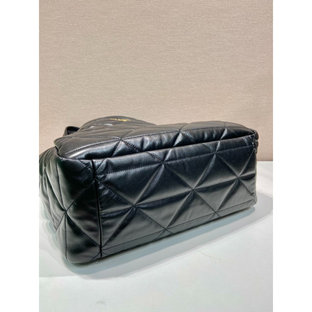 Prada Large Nappa Tote Bag Stitching Black 39x34x16cm Bags
