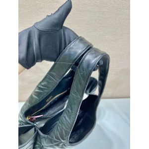 Prada Large Nappa Tote Bag Stitching Black 39x34x16cm Bags