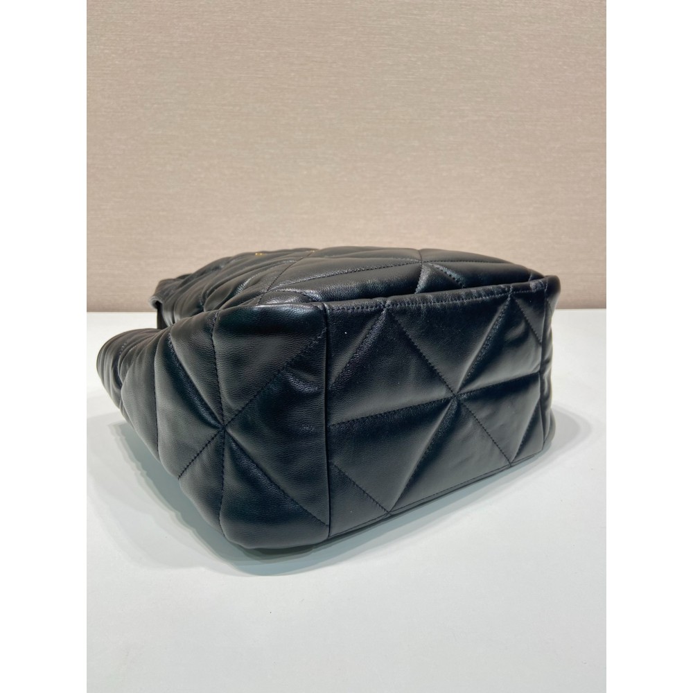 Prada Nappa Tote Bag Stitching Black 25x21.5x14cm Bags