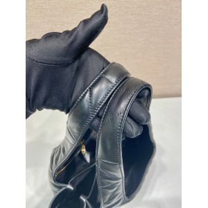 Prada Nappa Tote Bag Stitching Black 25x21.5x14cm Bags