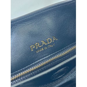 Prada Nappa Tote Bag Stitching Black 25x21.5x14cm Bags