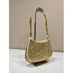 Metal Prada Cleo Satin Bag With Crystals Bags
