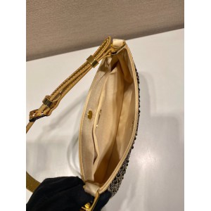 Metal Prada Cleo Satin Bag With Crystals Bags