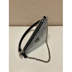 Crystal Prada Triangle Satin Mini-bag With Crystals Bags