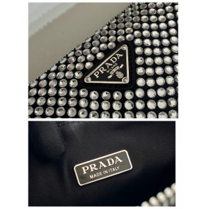 Crystal Prada Triangle Satin Mini-bag With Crystals Bags