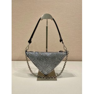 Crystal Prada Triangle Satin Mini-bag With Crystals Bags