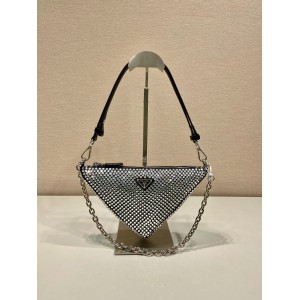 Crystal Prada Triangle Satin Mini-bag With Crystals Bags