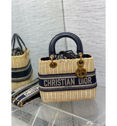 Dior Medium Lady Bag  Natural Rattan 24 x 21 x 12 cm