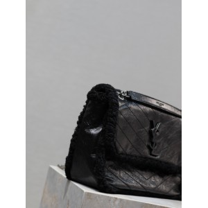 Ysl niki 28×20.5×8.5cm black fur Bags