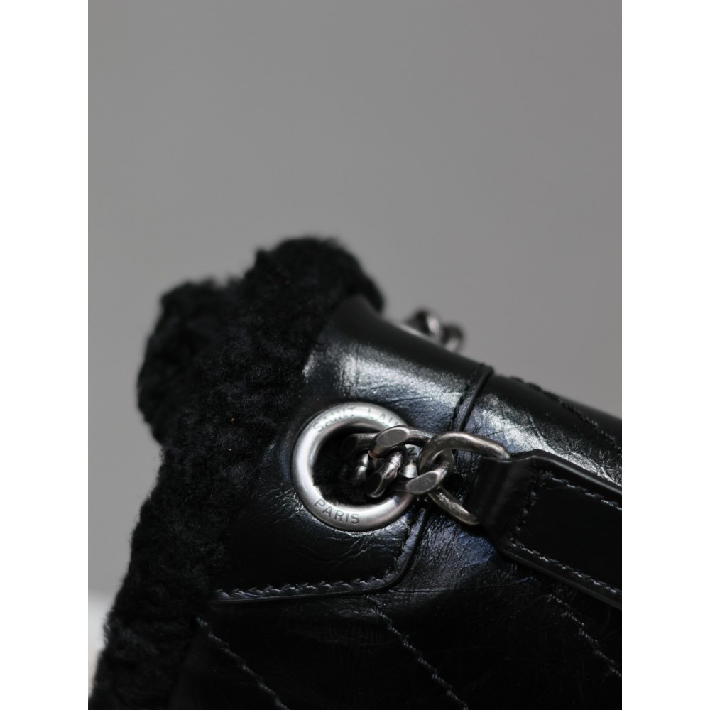 Ysl niki 28×20.5×8.5cm black fur Bags