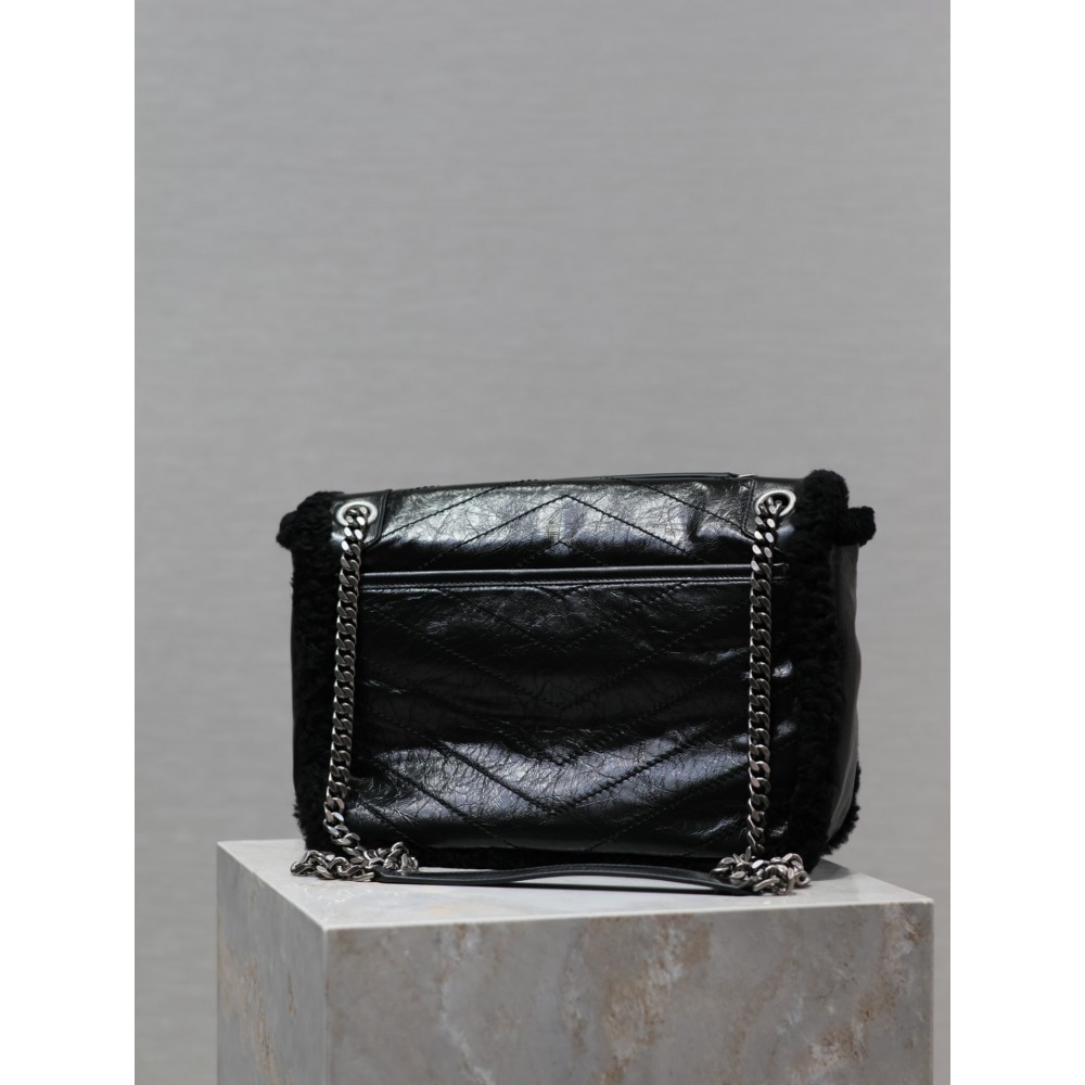 Ysl niki 28×20.5×8.5cm black fur Bags