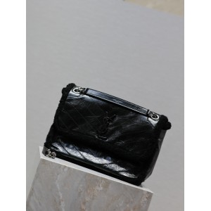 Ysl niki 28×20.5×8.5cm black fur Bags