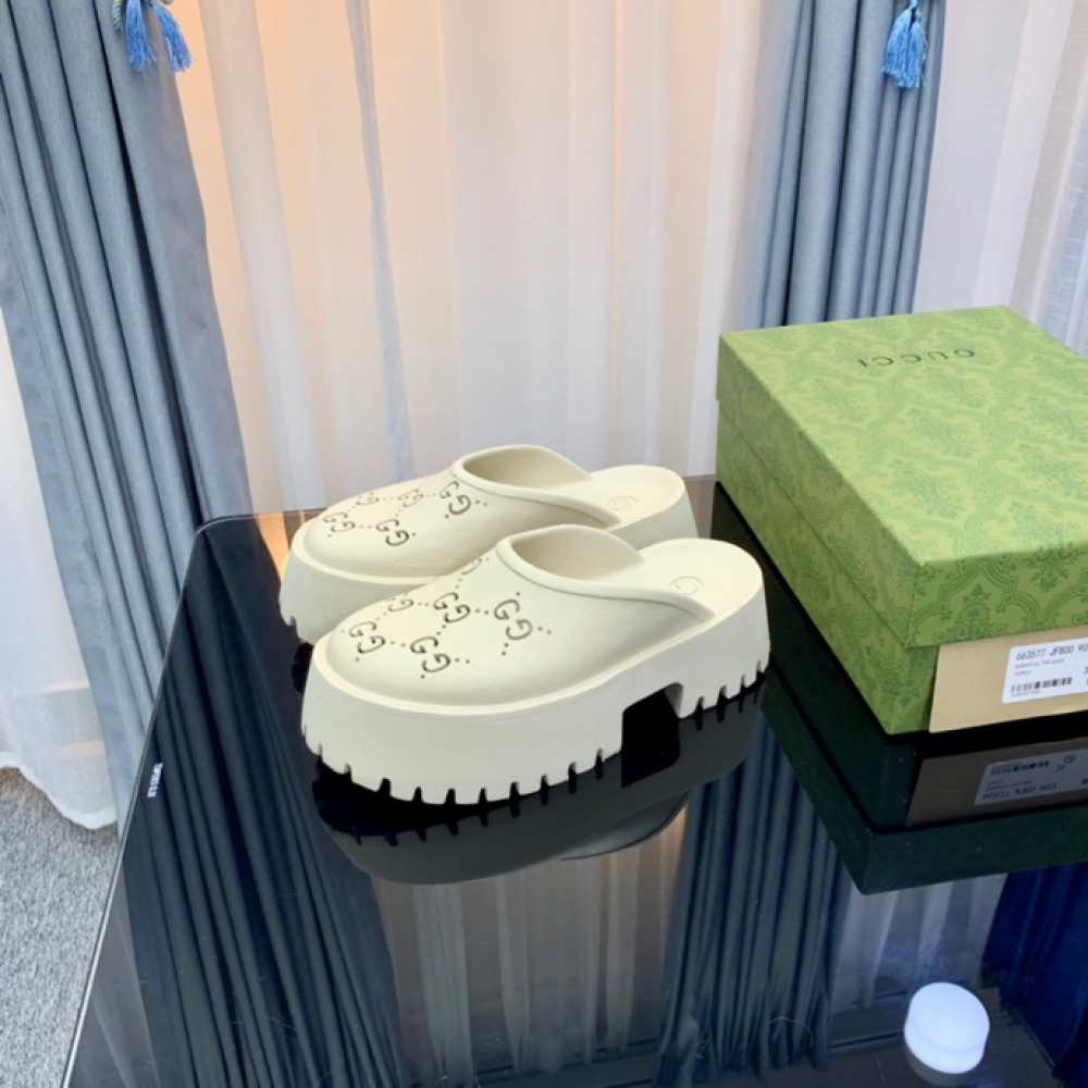 Gucci rubber clogs high heel white Shoes