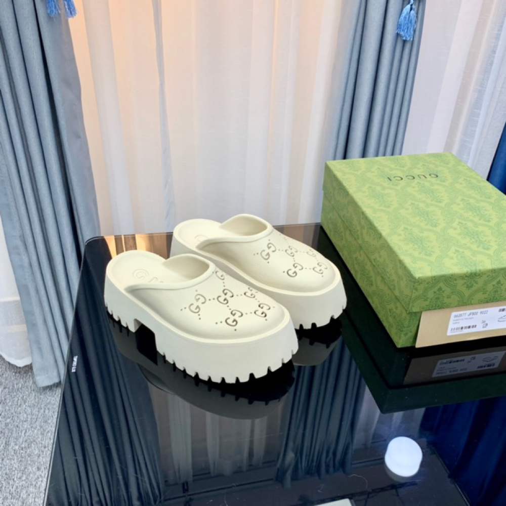 Gucci rubber clogs high heel white Shoes