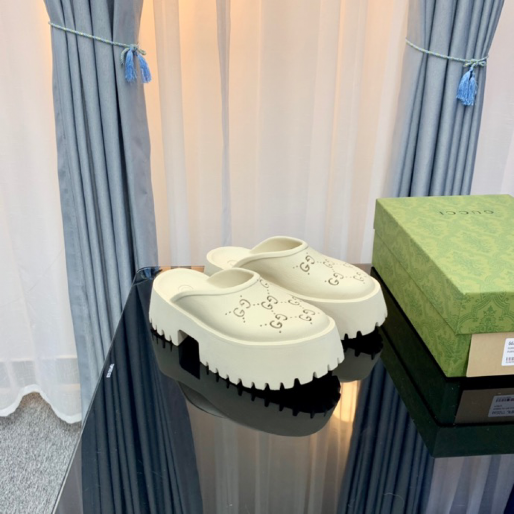 Gucci rubber clogs high heel white Shoes