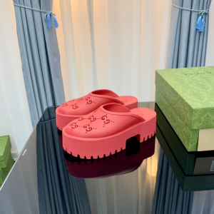 Gucci rubber clogs high heel red Shoes