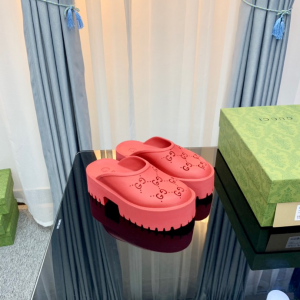 Gucci rubber clogs high heel red Shoes