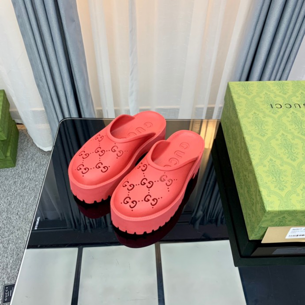 Gucci rubber clogs high heel red Shoes