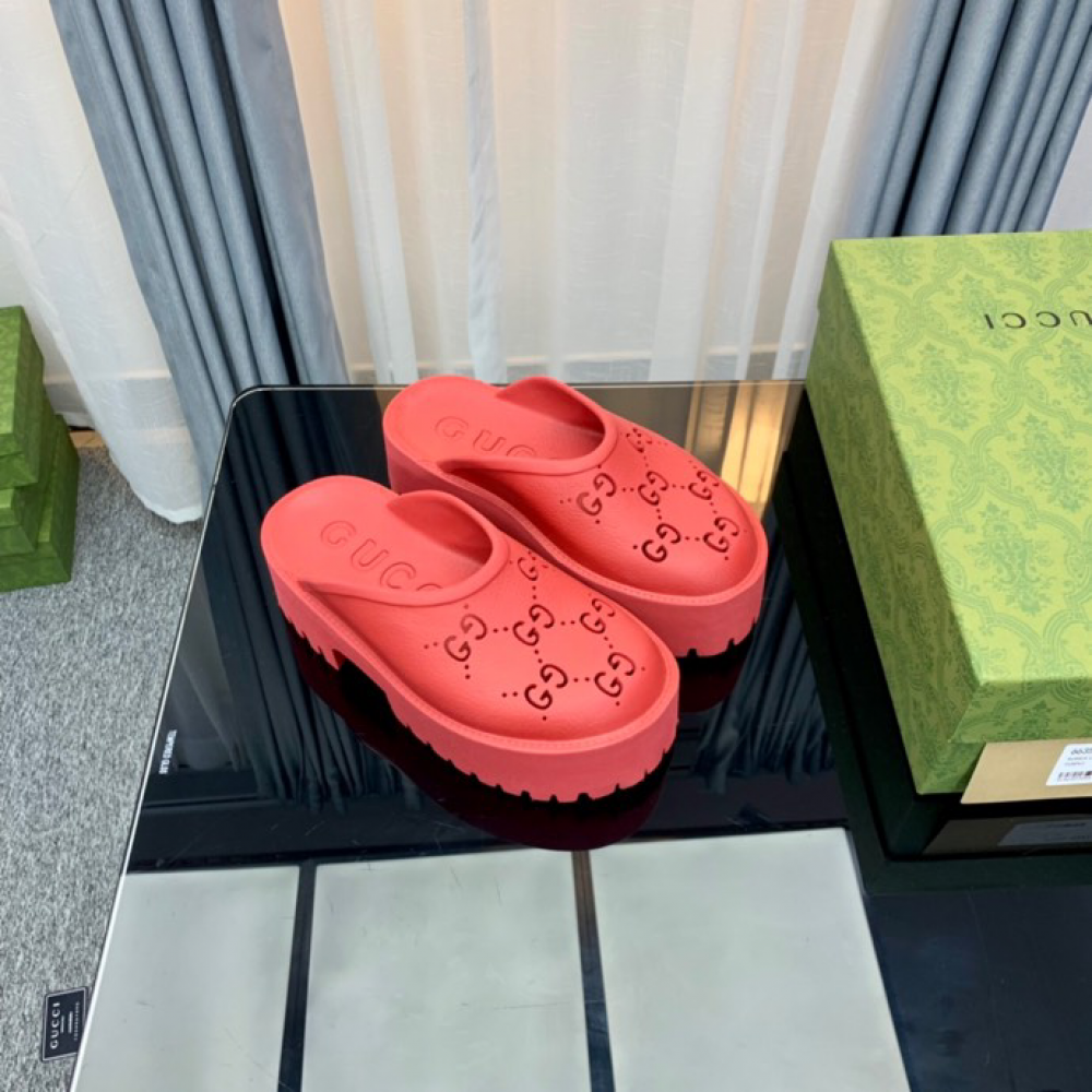 Gucci rubber clogs high heel red Shoes