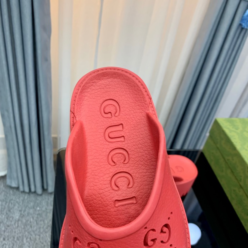 Gucci rubber clogs high heel red Shoes