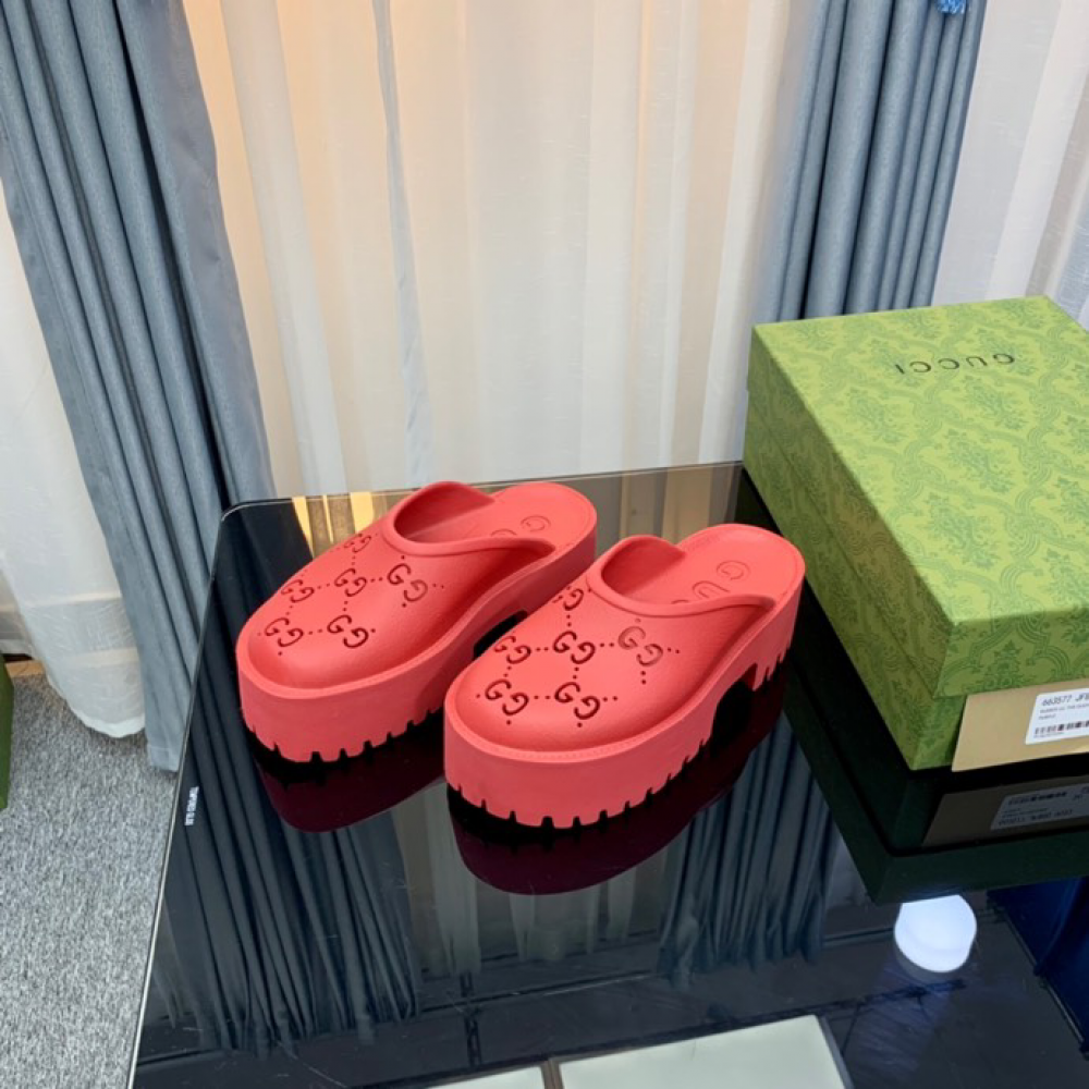 Gucci rubber clogs high heel red Shoes