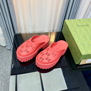 Gucci rubber clogs high heel red Shoes