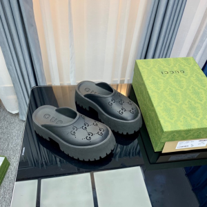 Gucci rubber clogs high heel black Shoes