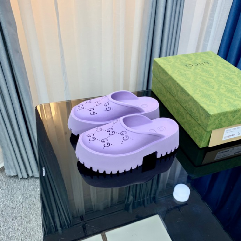 Gucci rubber clogs high heel purple Shoes