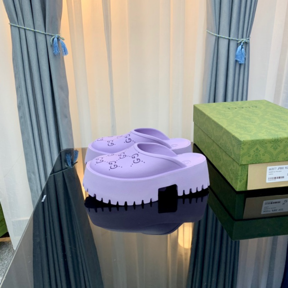 Gucci rubber clogs high heel purple Shoes
