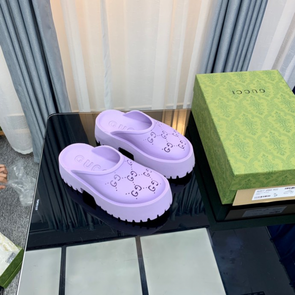 Gucci rubber clogs high heel purple Shoes