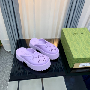 Gucci rubber clogs high heel purple Shoes