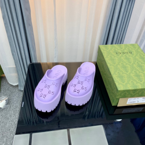 Gucci rubber clogs high heel purple Shoes