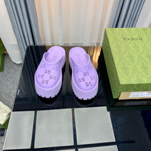 Gucci rubber clogs high heel purple Shoes