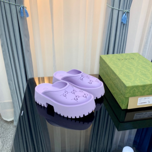Gucci rubber clogs high heel purple Shoes
