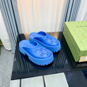 Gucci rubber clogs high heel blue Shoes