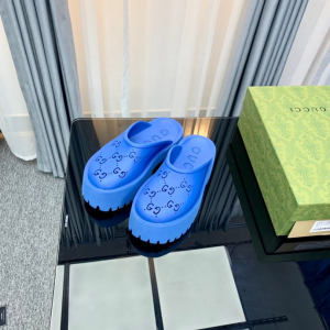Gucci rubber clogs high heel blue Shoes