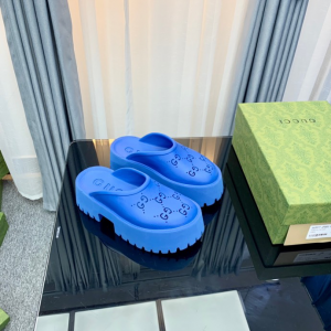 Gucci rubber clogs high heel blue Shoes