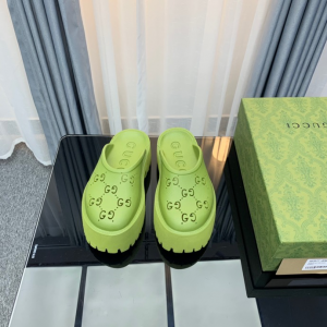 Gucci rubber clogs high heel green Shoes