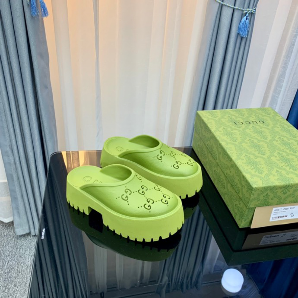 Gucci rubber clogs high heel green Shoes