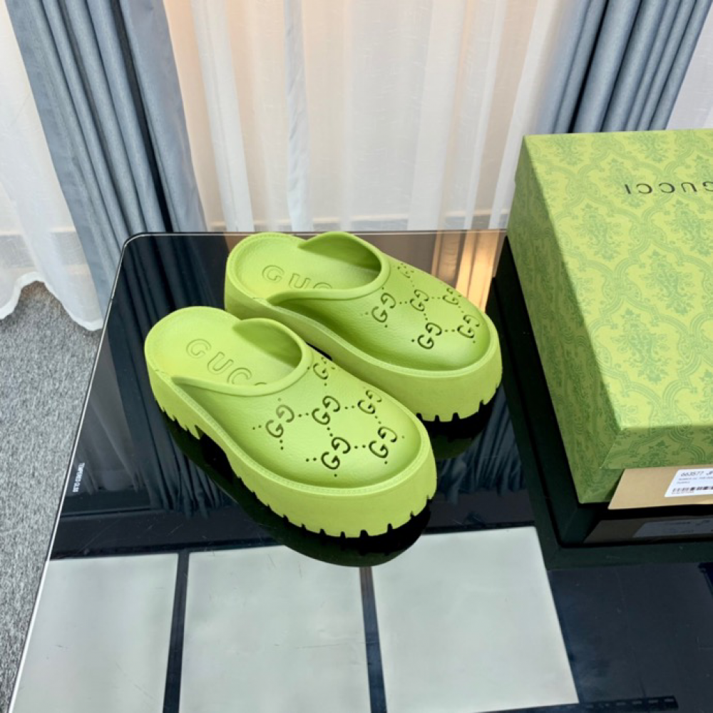 Gucci rubber clogs high heel green Shoes