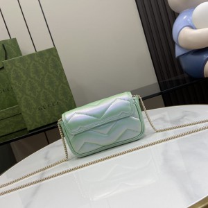 Gucci marmont super mini light green iridescent 16.5x10cm Bags