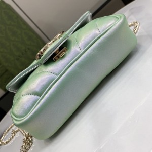 Gucci marmont super mini light green iridescent 16.5x10cm Bags