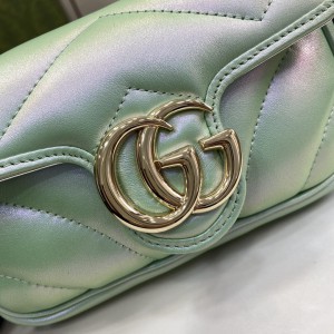 Gucci marmont super mini light green iridescent 16.5x10cm Bags