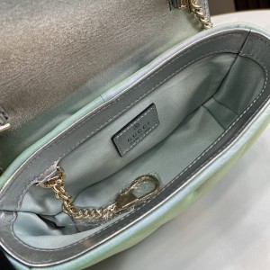 Gucci marmont super mini light green iridescent 16.5x10cm Bags