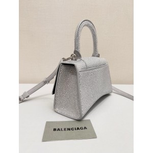 Balenciaga hourglass 19x13x18cm crystals silver grey Bags
