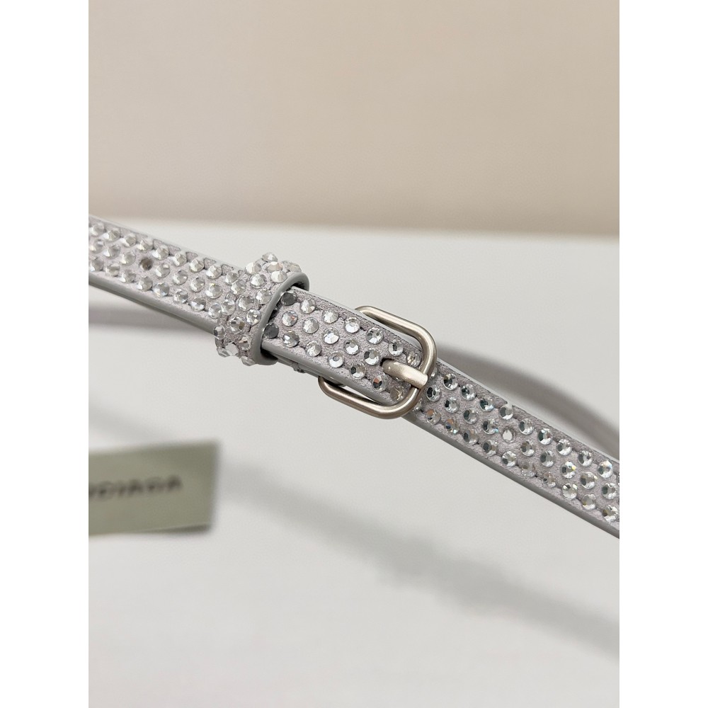 Balenciaga hourglass 19x13x18cm crystals silver grey Bags