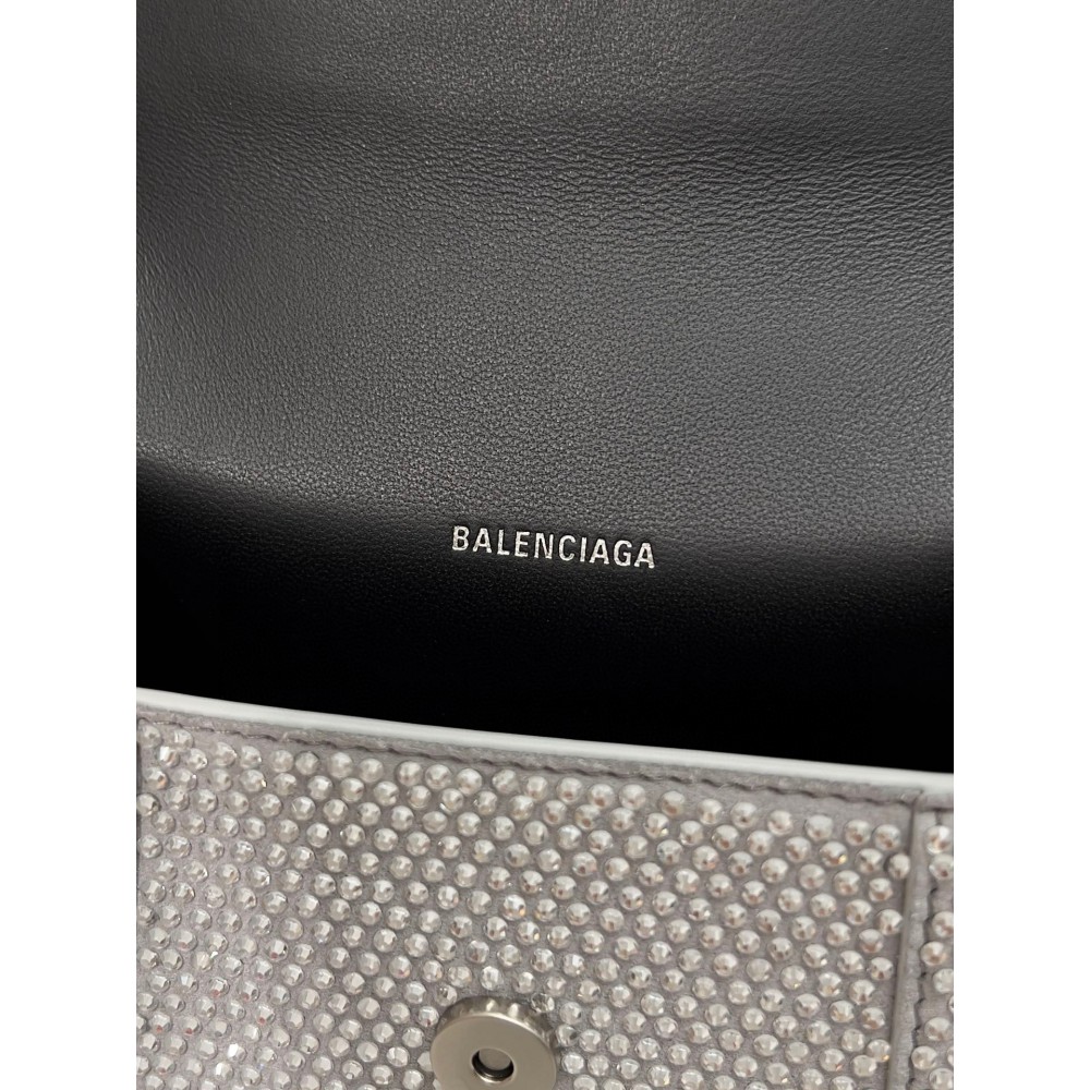Balenciaga hourglass 19x13x18cm crystals silver grey Bags